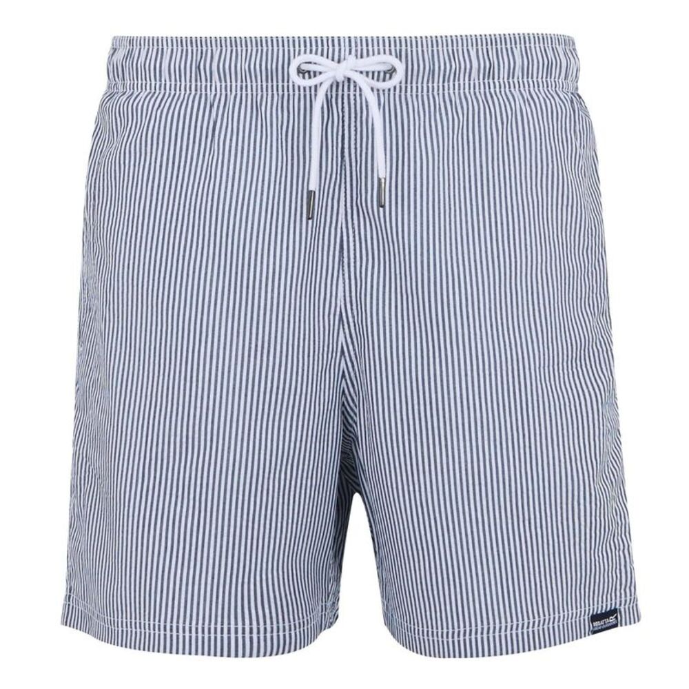 Regatta Mens Loras Stripe Seersucker Swim Shorts / Navy